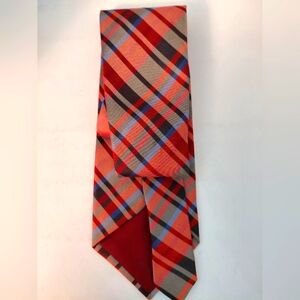 Geoffrey BEANE Plaid Red and Gray Men's Tie